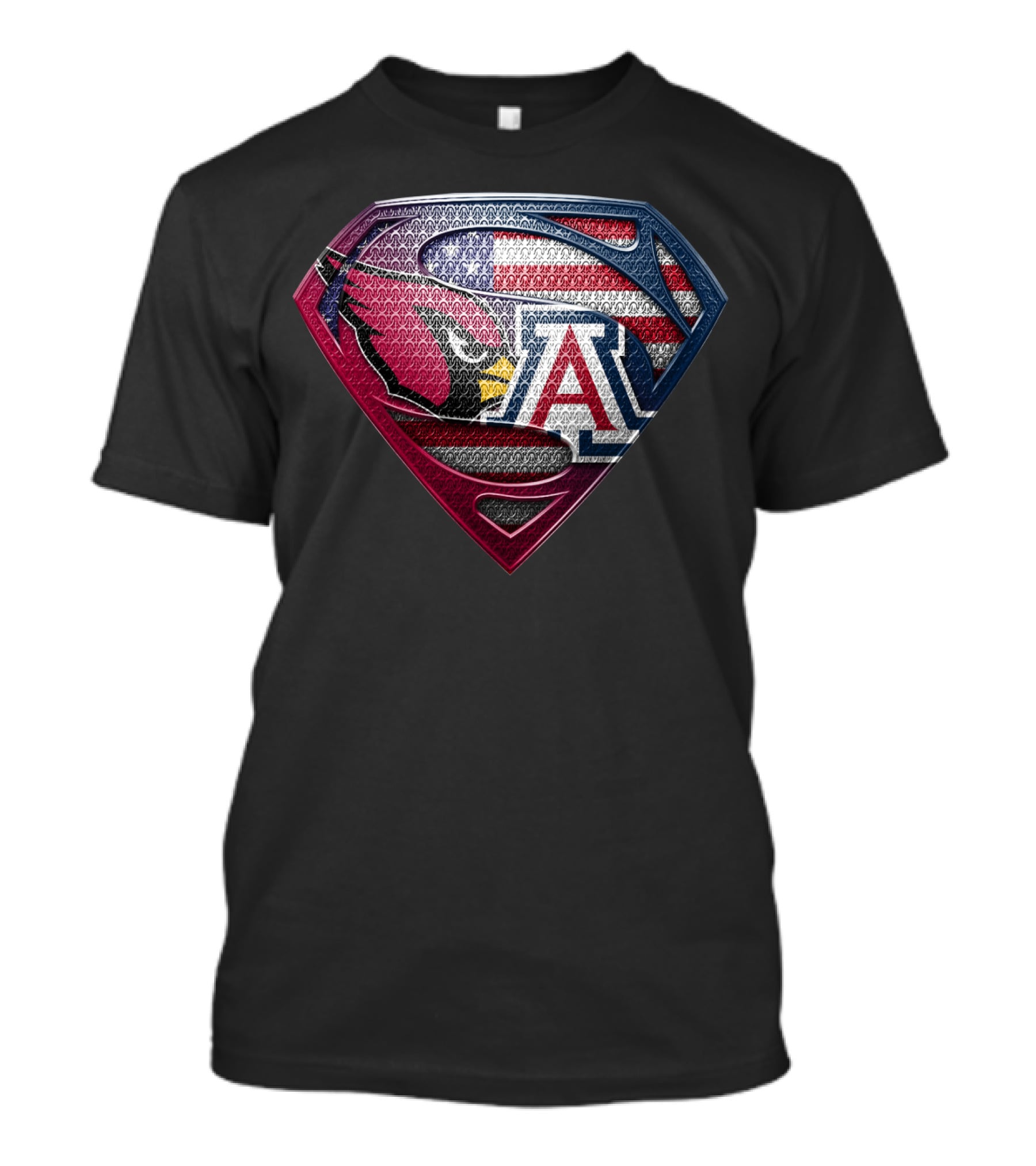 Arizona Cardinals Usa Flag Arizona Wildcats Superman Shield T-Shirt