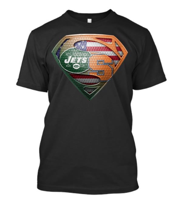 Jets Syracuse Superman Shield American Flag T-Shirt