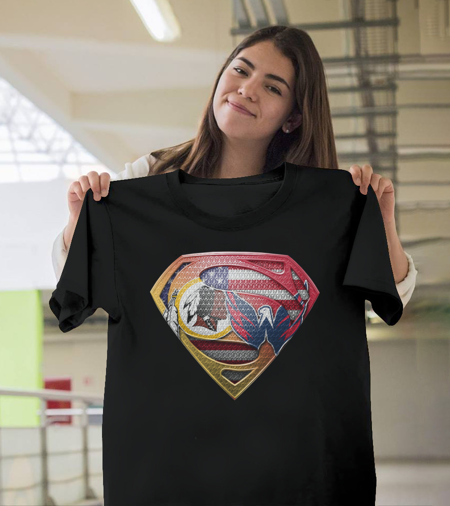 Washington Dc Sports Team Logos Superman Shield T-Shirt