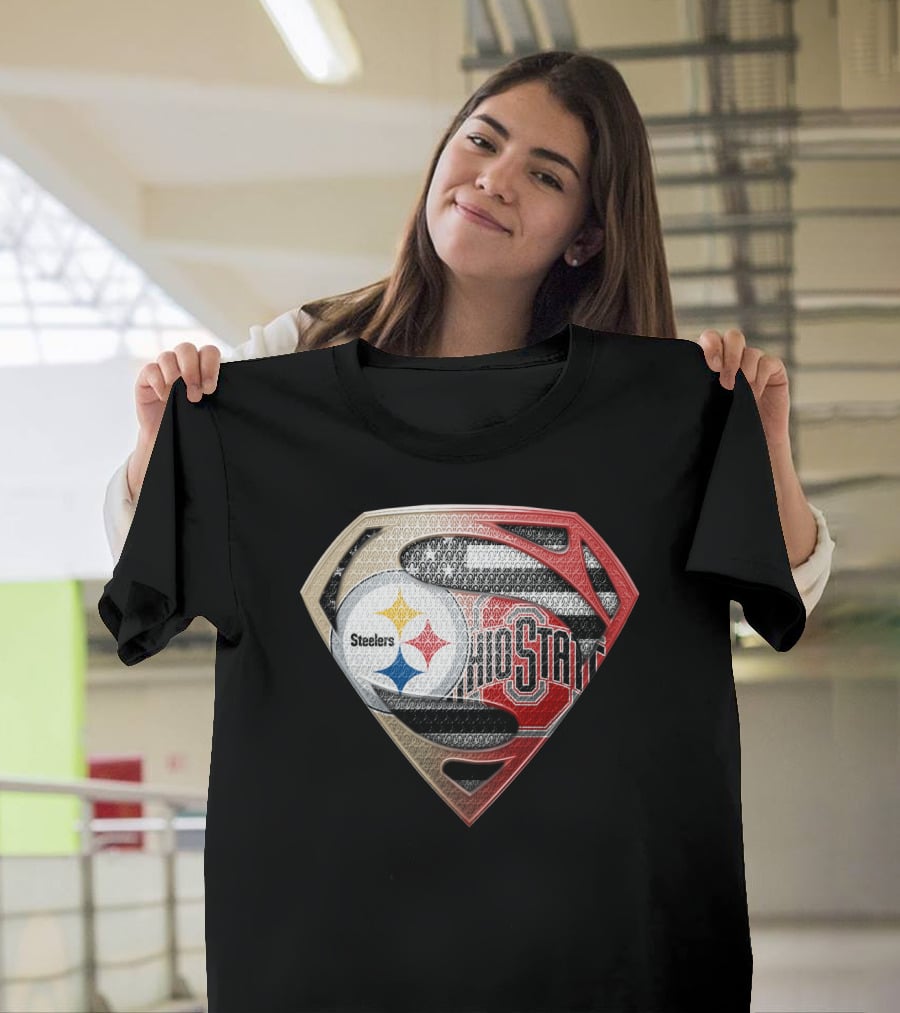 Steelers Ohio State Superman Logo Fusion T-Shirt