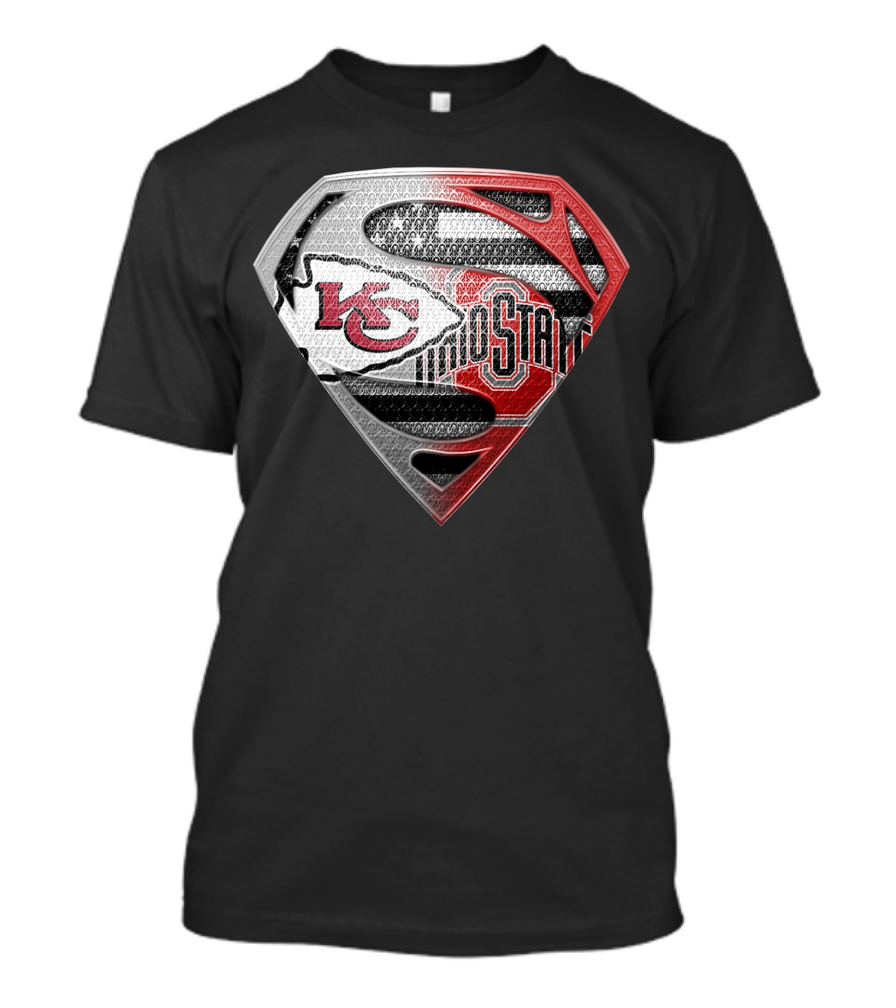 Kansas City Chiefs Ohio State Superman Logo Fusion T-Shirt