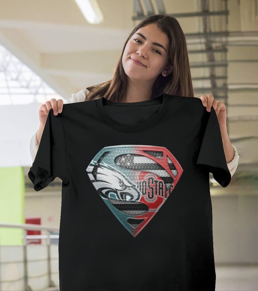 Philadelphia Eagles Ohio State Superman Shield T-Shirt