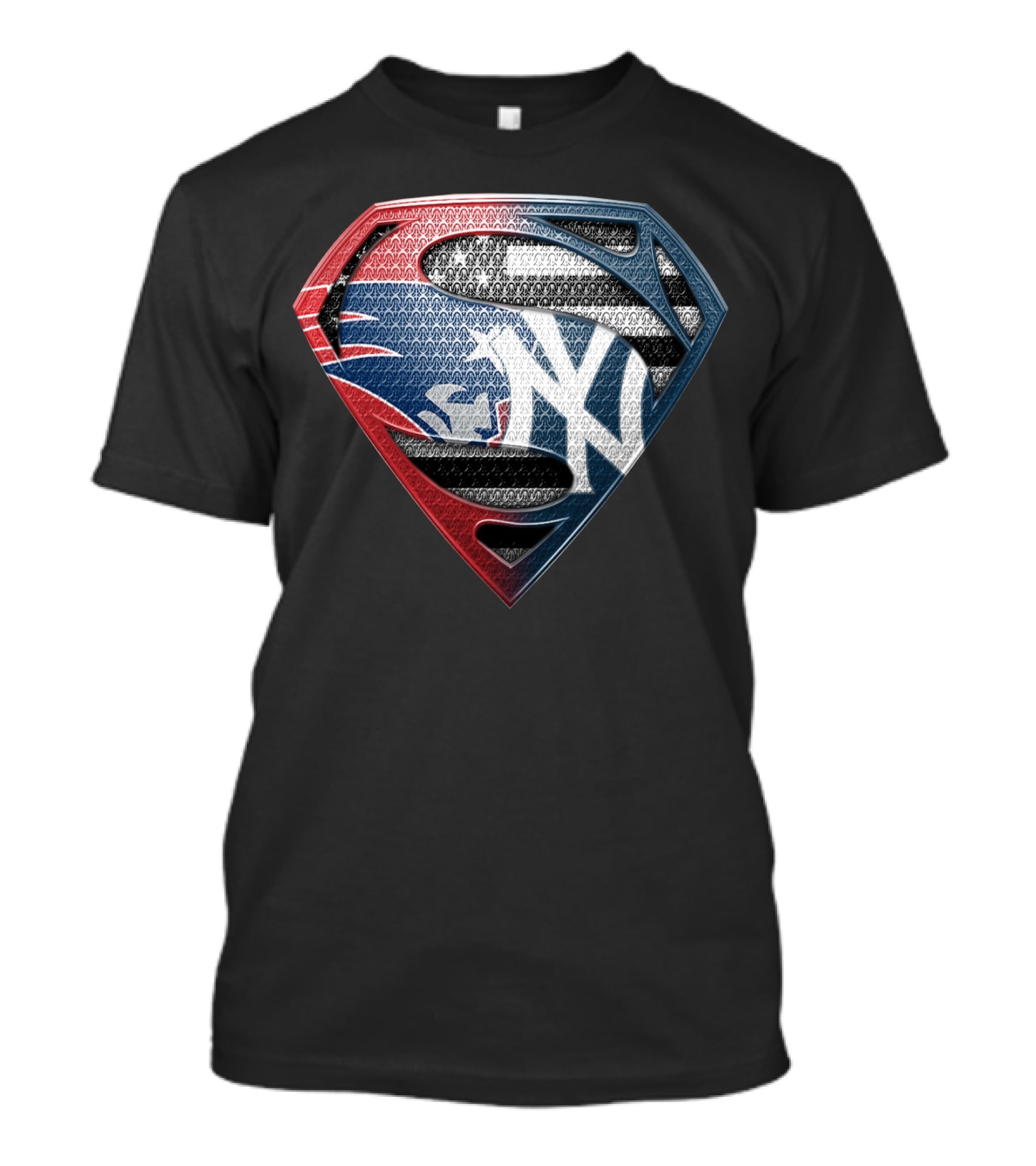Yankees Superman Logo Fusion In Red White And Blue T-Shirt