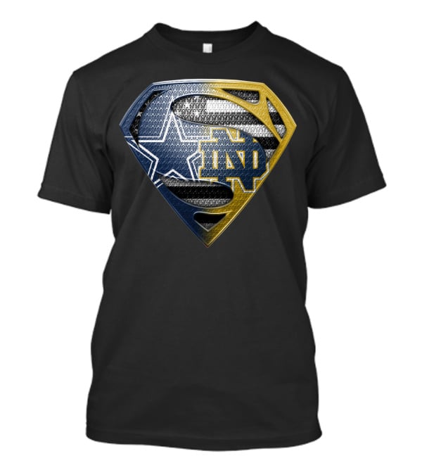 Notre Dame Dallas Cowboys Superman Shield T-Shirt
