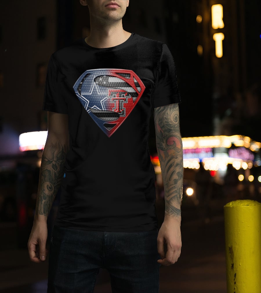 Dallas Texas Tech Superman Star Logo Fusion T-Shirt