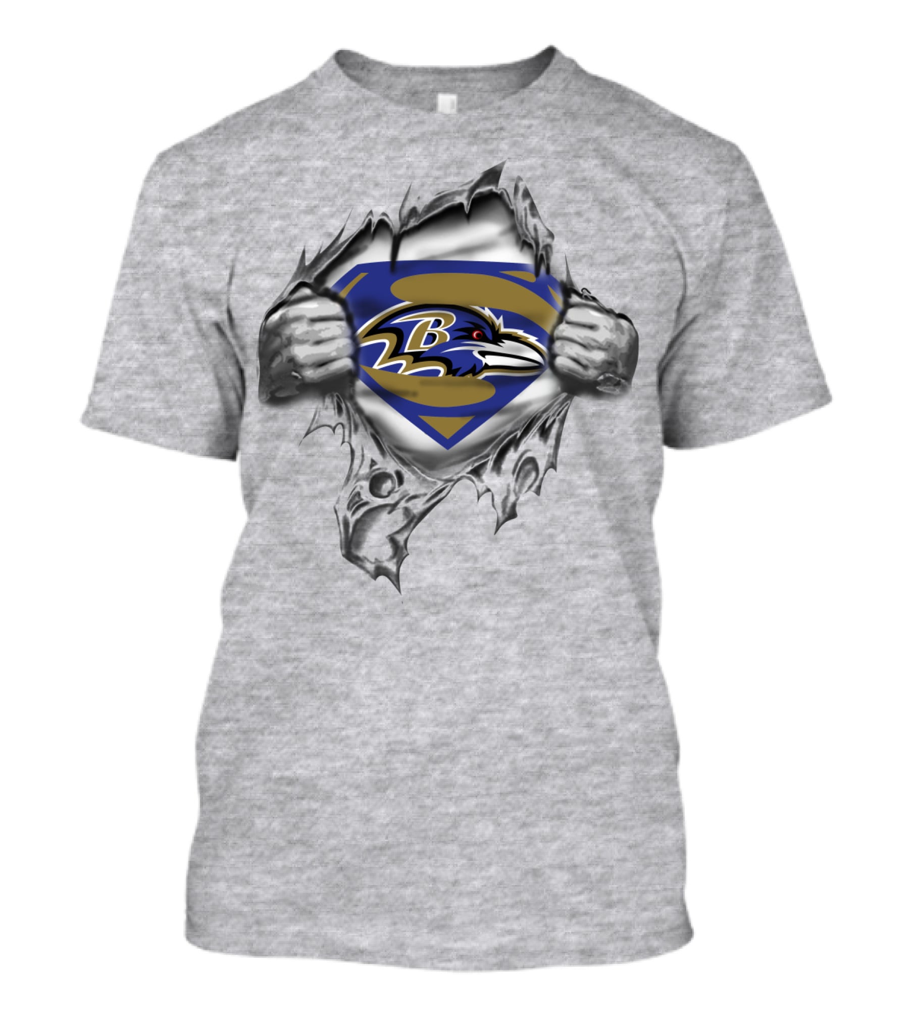 Baltimore Ravens Superman Logo Peeling Banner T-Shirt