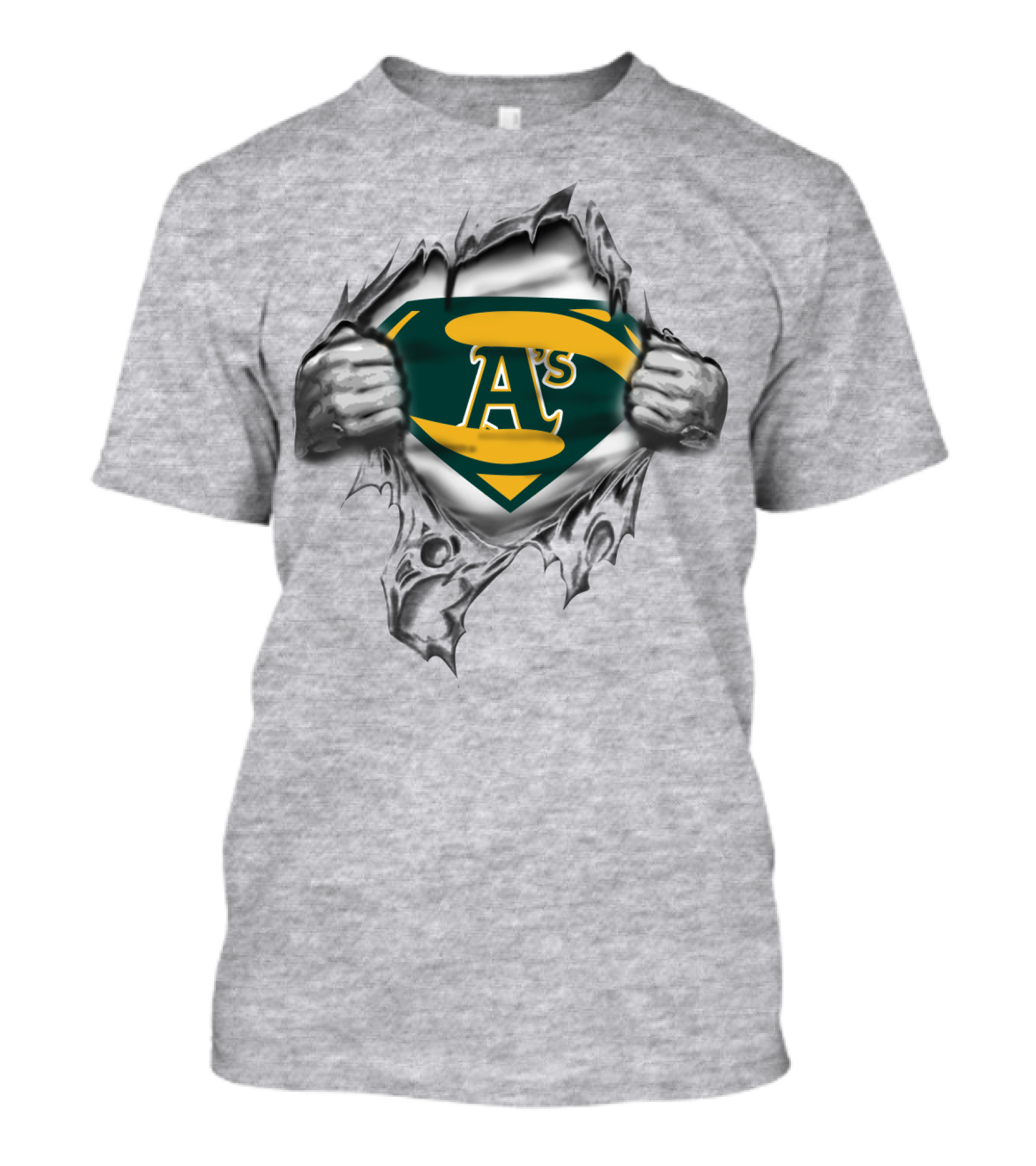 A's Superhero Emblem Torn T-Shirt