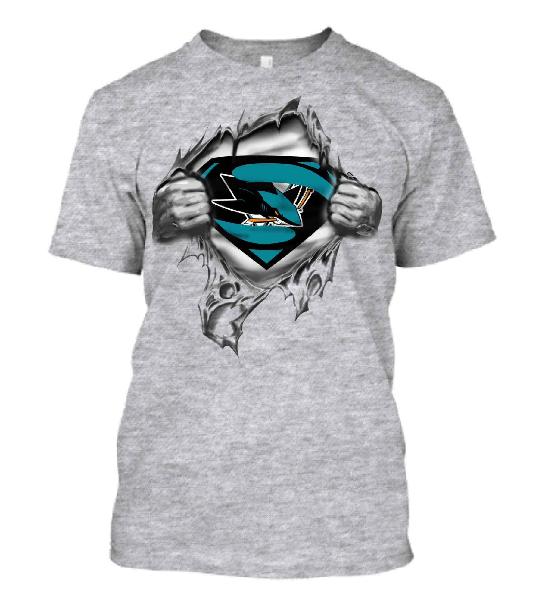 San Jose Sharks Superhero Logo Fan T-Shirt