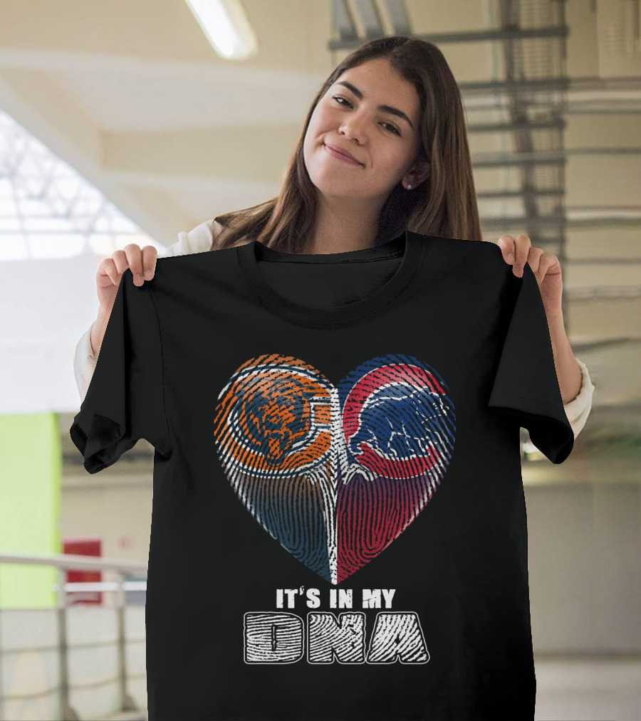 Chicago Bears Cubs Heart It's In My Dna T-Shirt