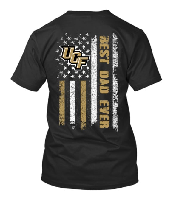 Ucf Best Dad Ever American Flag Grunge Style T-Shirt