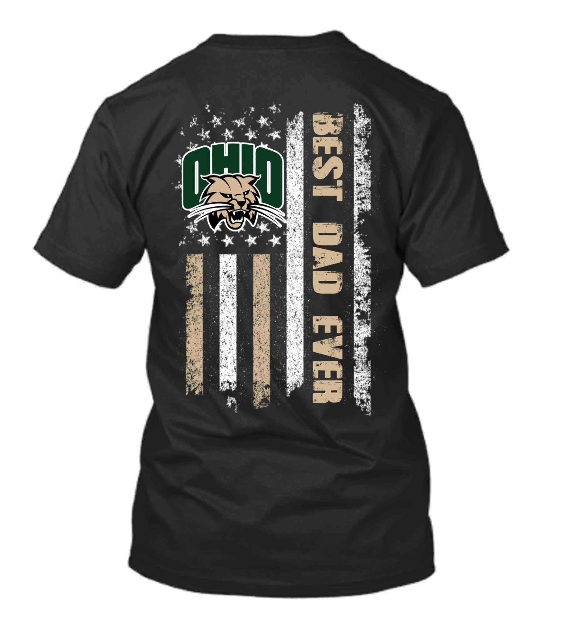Ohio Bobcats Best Dad Ever American Flag T-Shirt