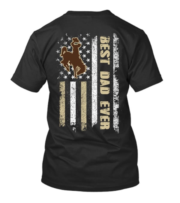 Best Dad Ever Cowboy Riding American Flag Evd T-Shirt
