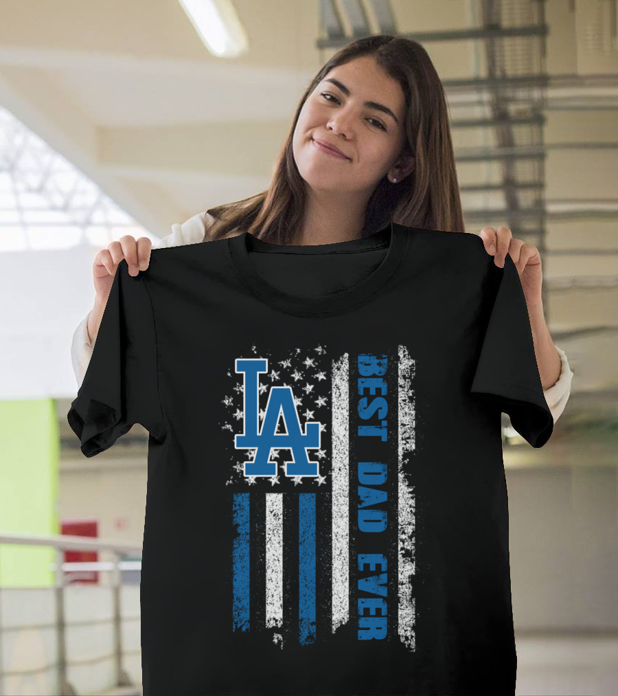 La Best Dad Ever American Flag Evd T-Shirt