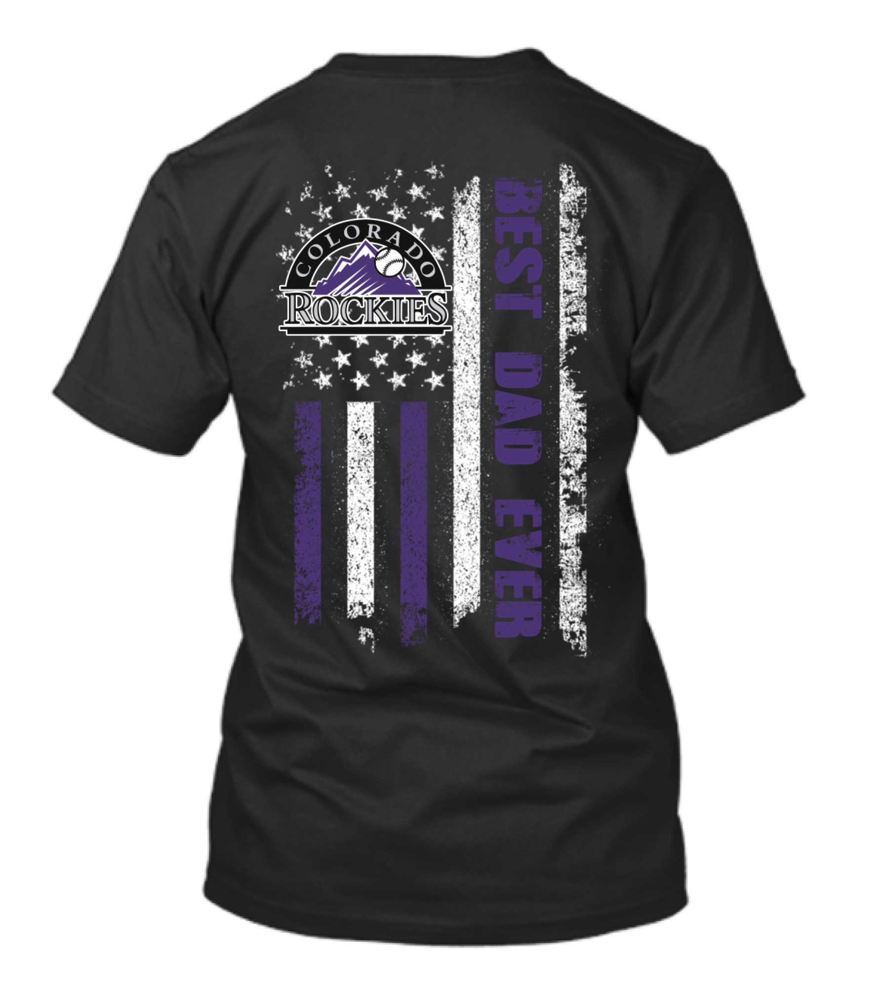 Colorado Rockies Best Dad Ever American Flag Vintage Evd 110 T-Shirt