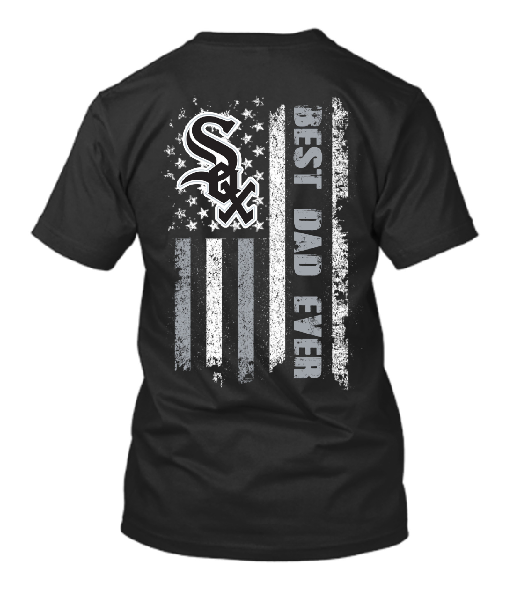 Chicago White Sox Best Dad Ever American Flag Style T-Shirt