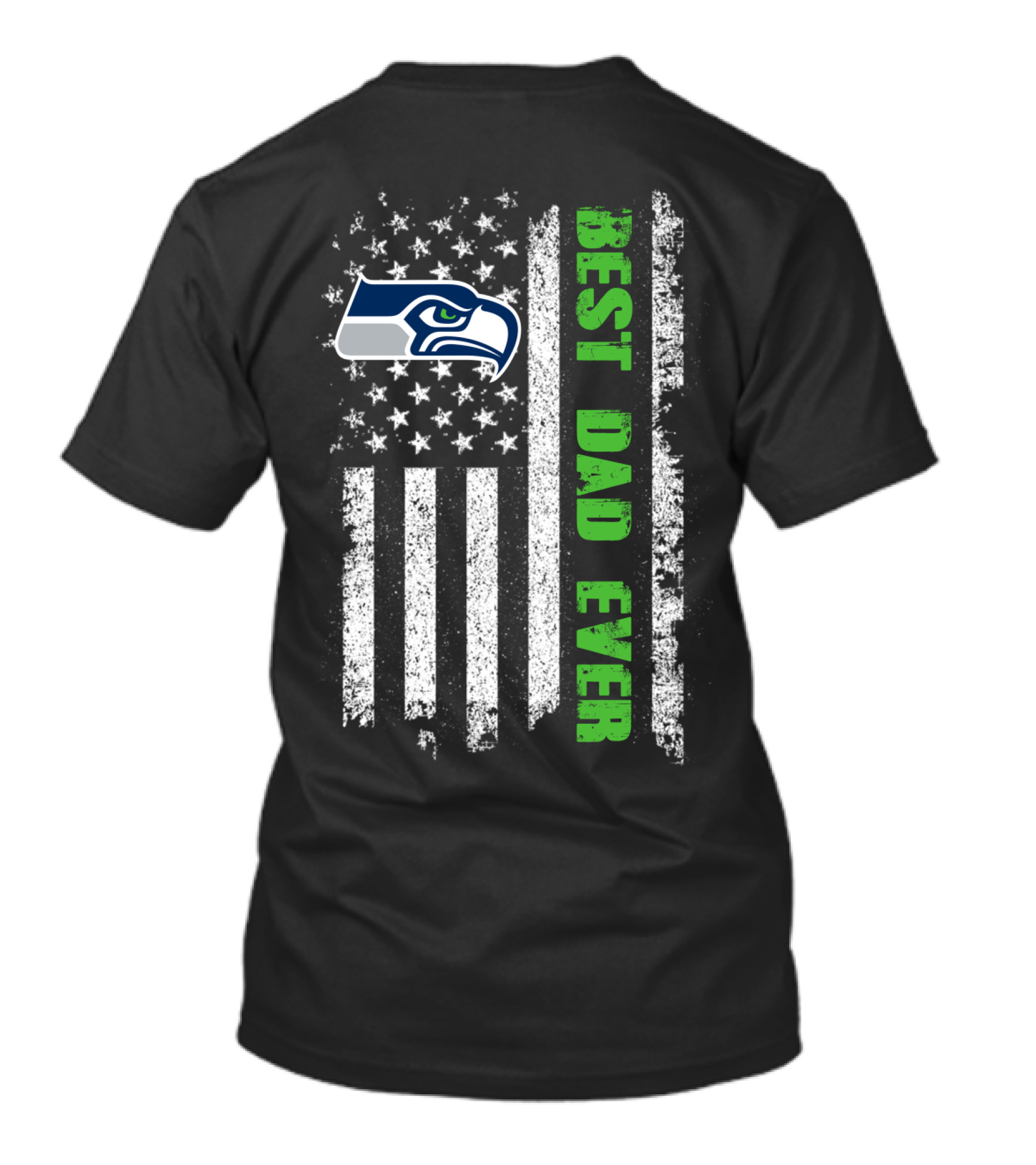 Seattle Seahawks Best Dad Ever American Flag T-Shirt