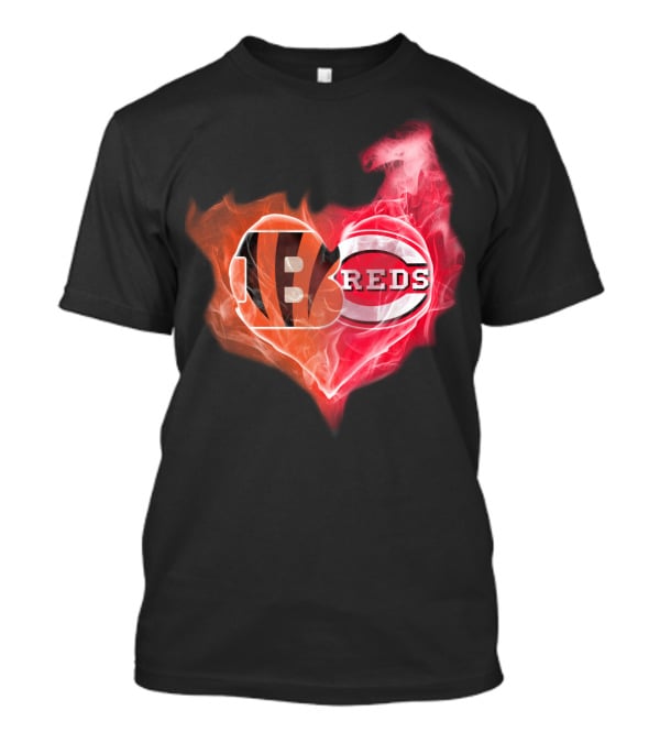 Cincinnati Bengals Reds Heart Logo T-Shirt