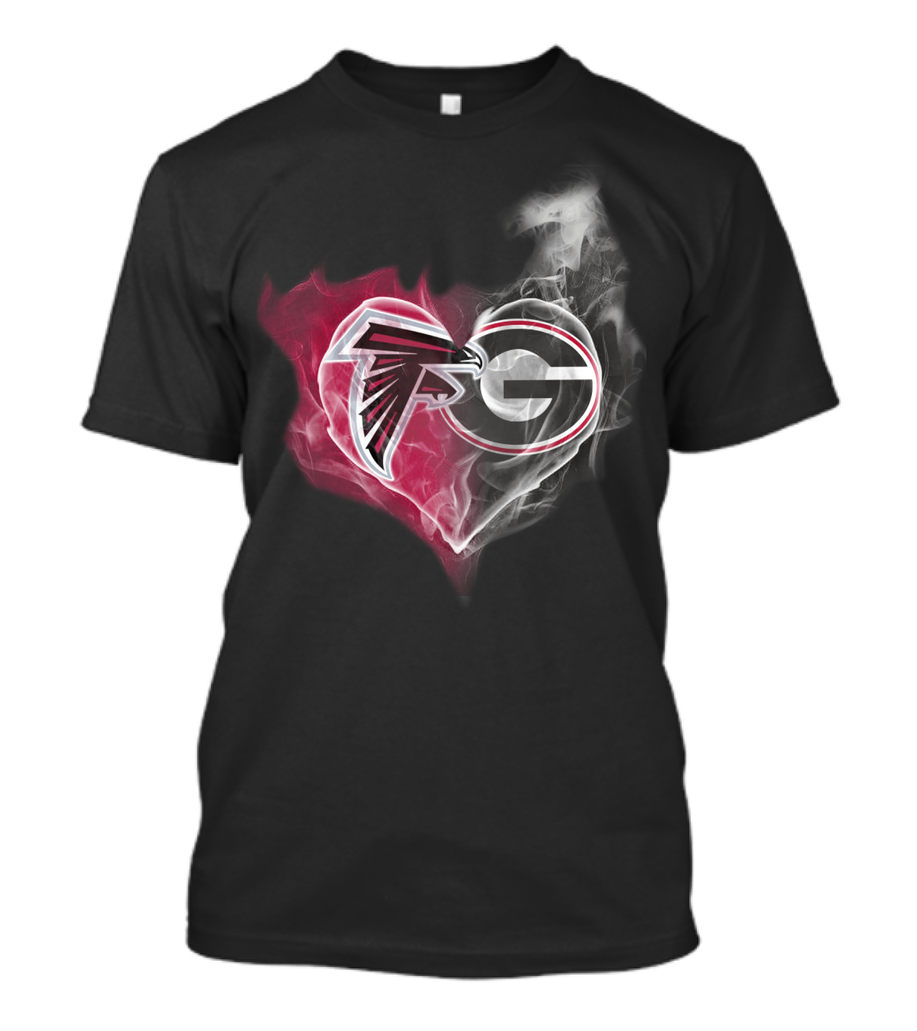 Atlanta Falcons Georgia Bulldogs Heart Smoke T-Shirt