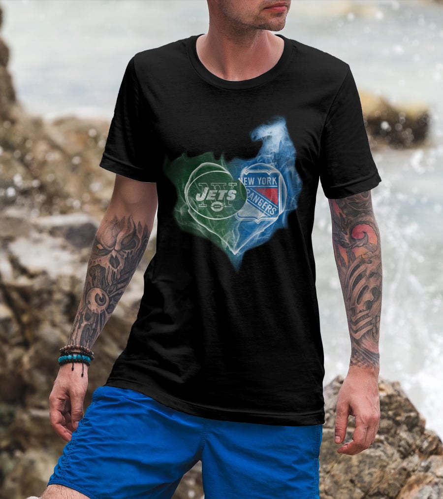 New York Jets Rangers Heart Fusion T-Shirt