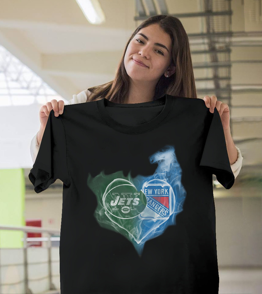 New York Jets Rangers Heart Fusion T-Shirt