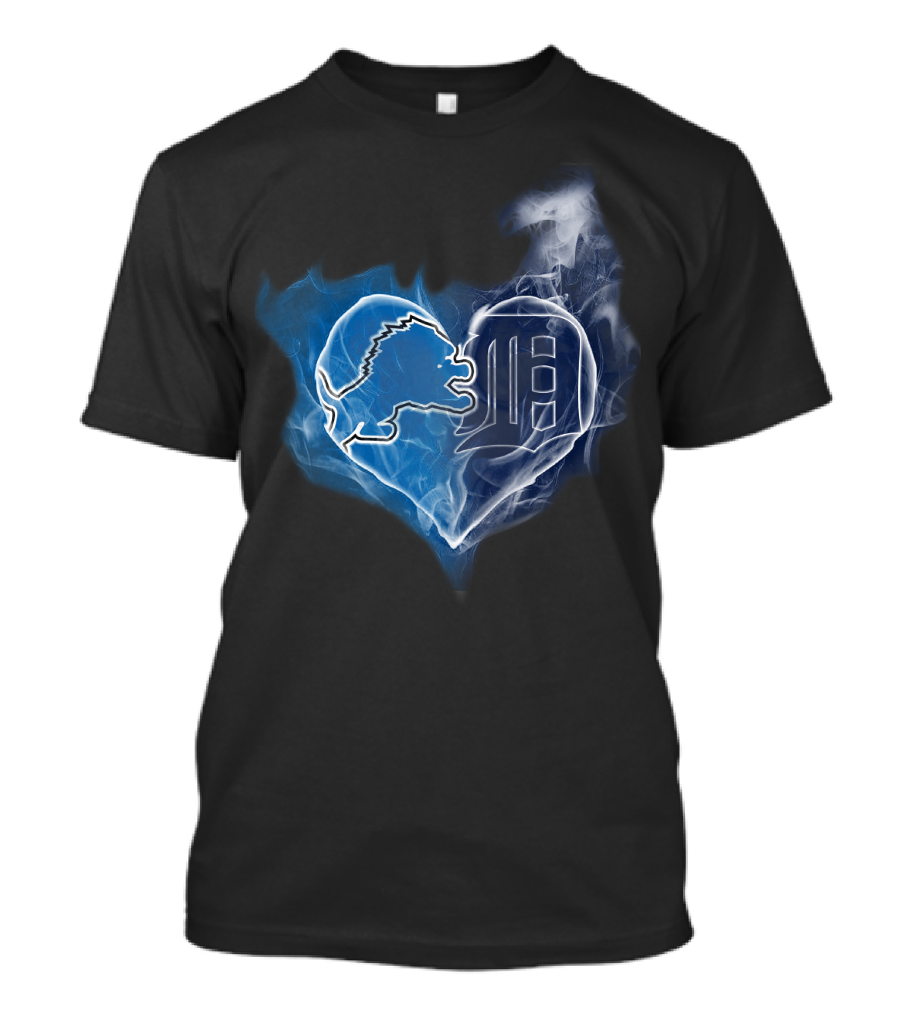 Detroit Lions And Tigers Heart T-Shirt