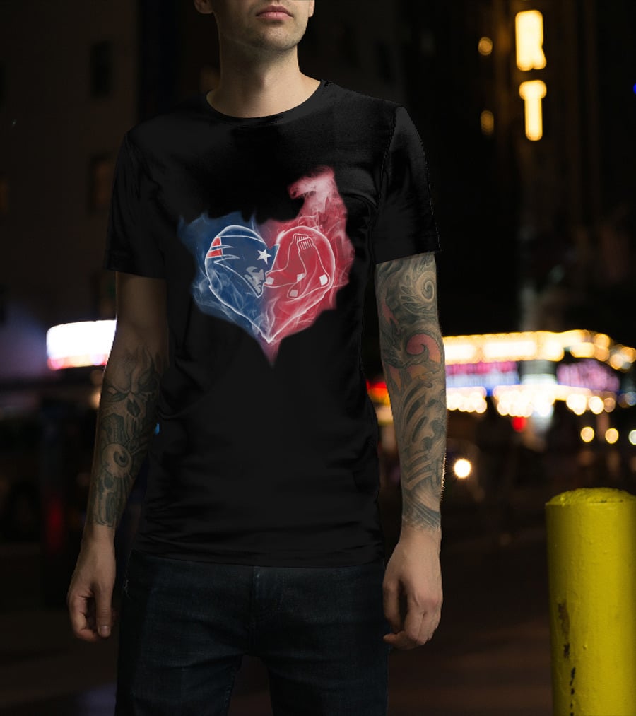 Patriots Red Sox Heart Fusion T-Shirt