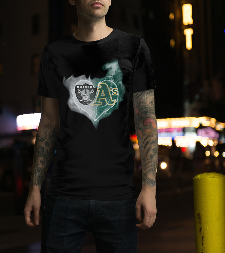 Raiders A's Heart Smoke Fusion T-Shirt