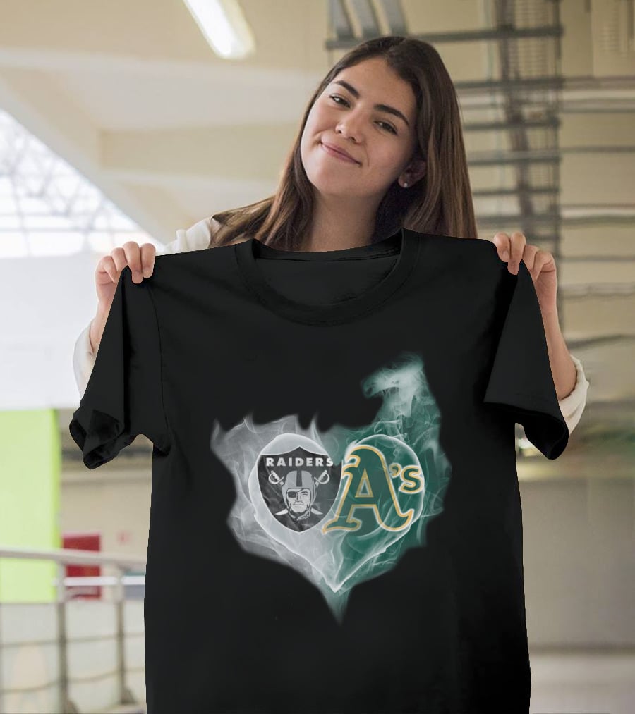 Raiders A's Heart Smoke Fusion T-Shirt