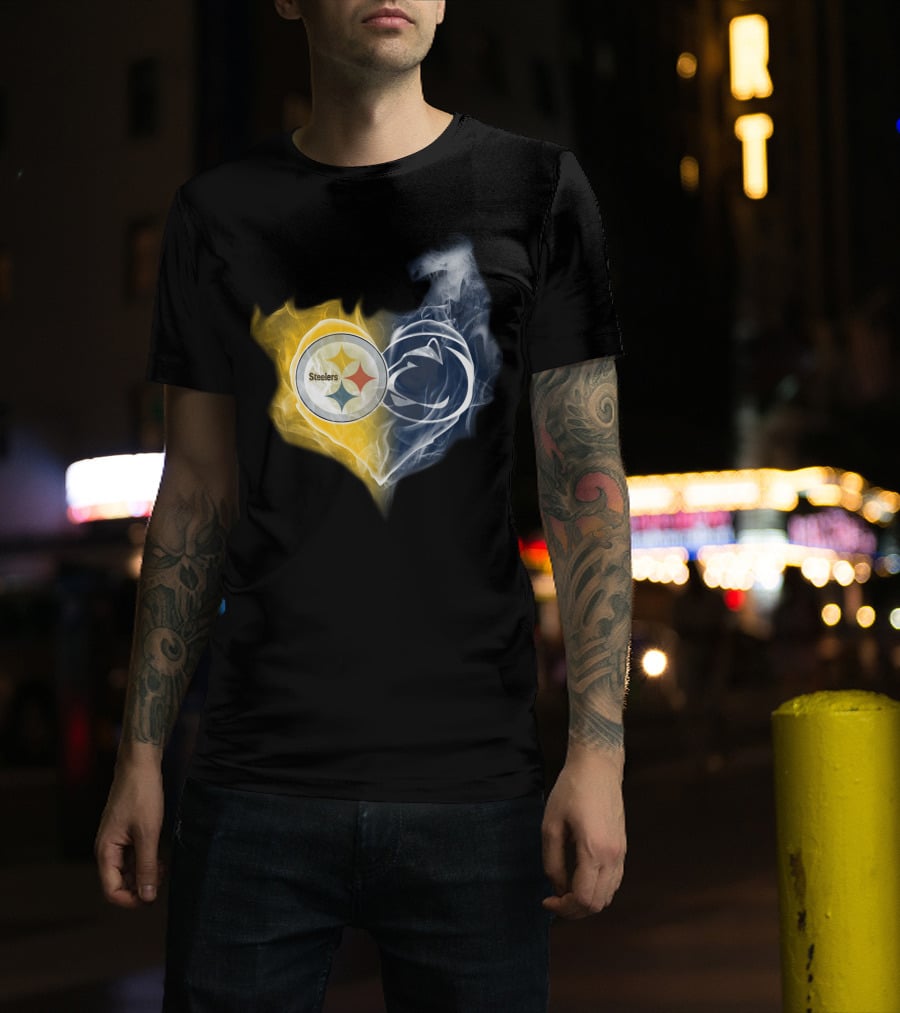 Steelers Penn State Heart Fusion T-Shirt