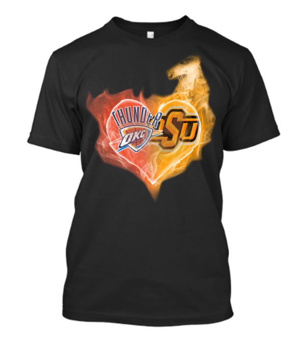 Oklahoma City Thunder Okc Sju Heart Flame T-Shirt