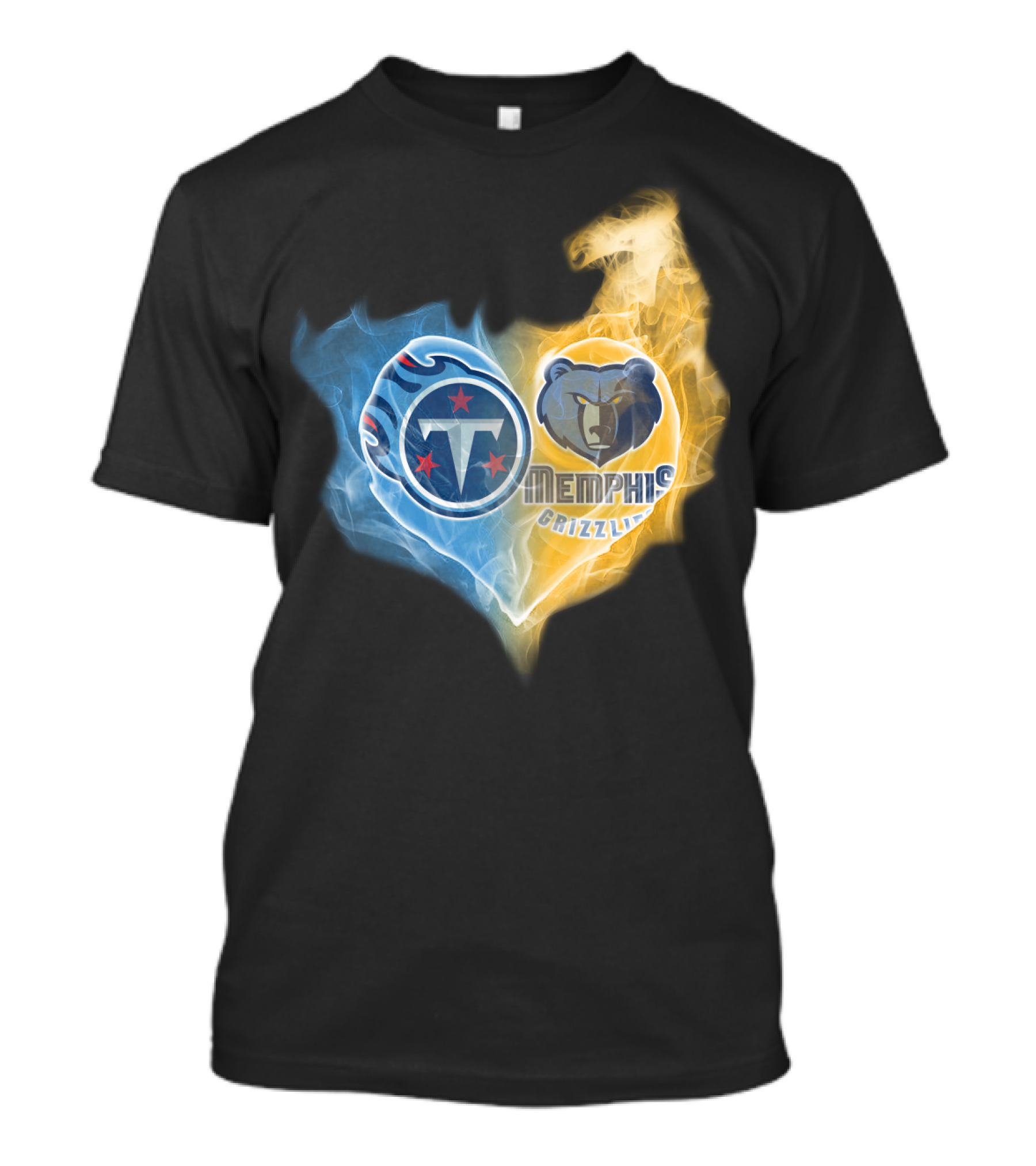 Tennessee Titans Memphis Grizzlies Heart Design T-Shirt