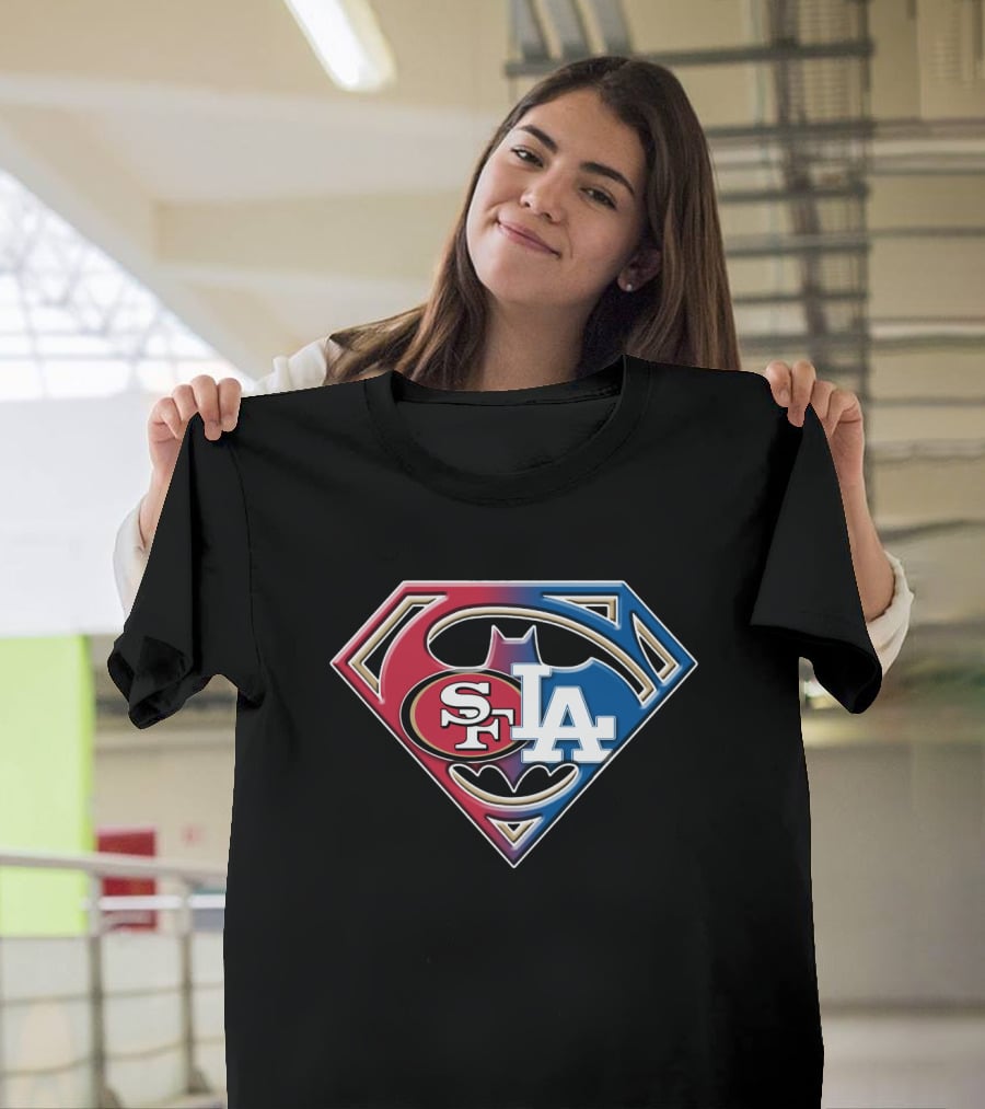 Sf 49ers La Dodgers Bat 002 Superhero T-Shirt