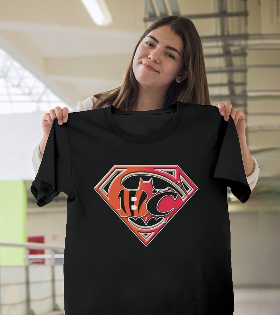 Cincinnati Bengals Superman Batman T-Shirt