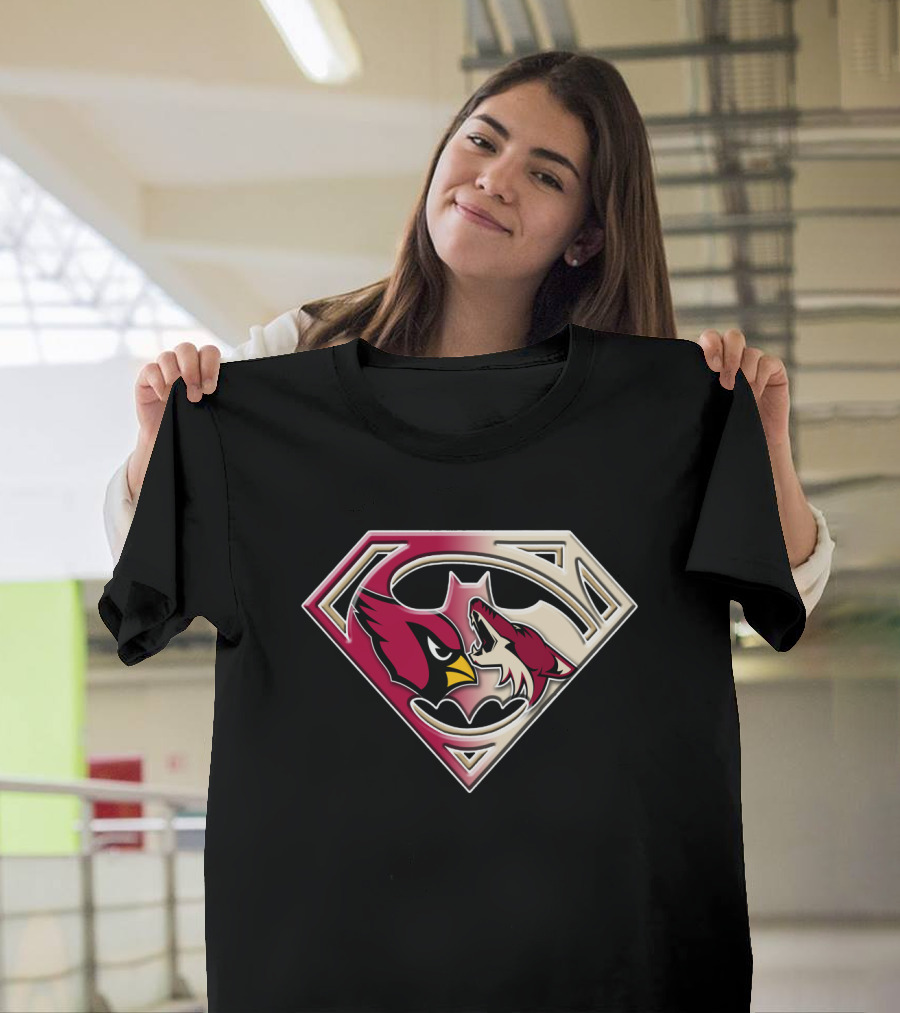 Arizona Cardinals Coyotes Superman Logo Mashup T-Shirt