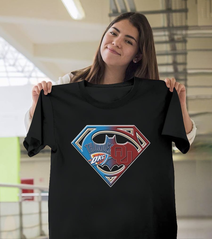 Thunder Okc Ou Superman Batman T-Shirt