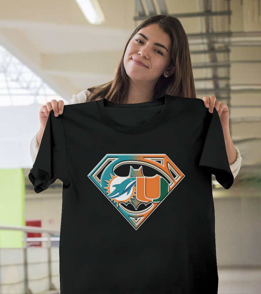 Superman Miami Dolphins University Batman Logo Bat 054 T-Shirt