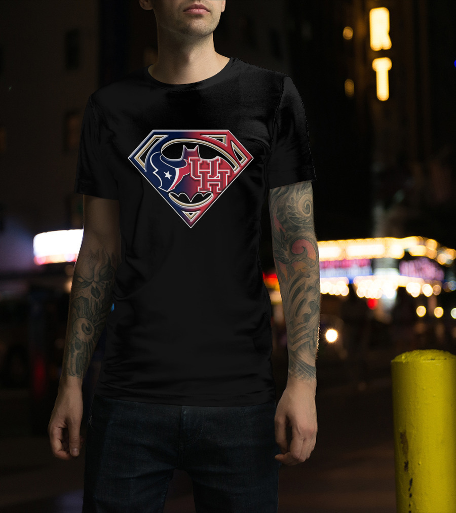 Houston Texans Uh Batman Superman Logo Bat 118 T-Shirt