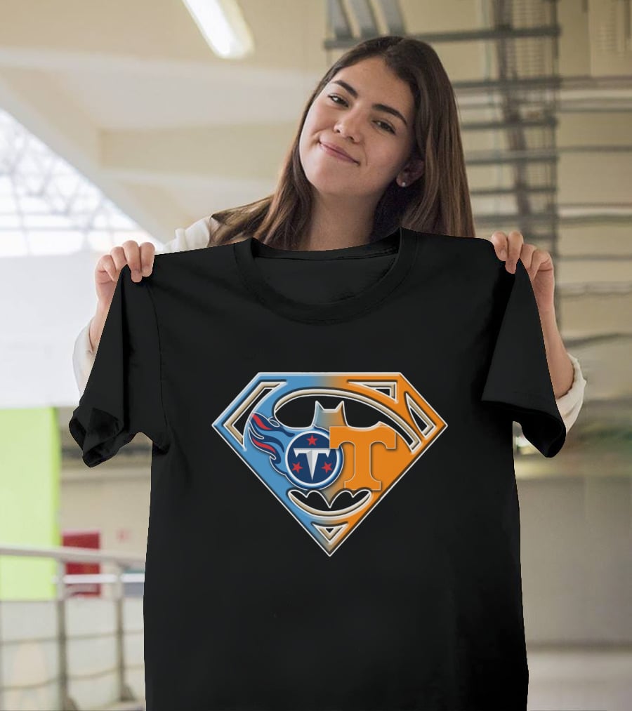 Tennessee Titans Volunteers Superman Batman T-Shirt