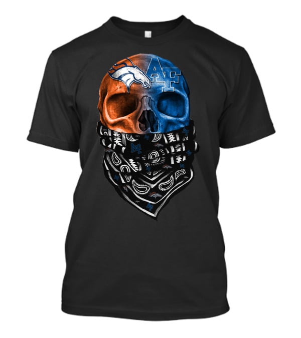Af Broncos Skull Bandana Sku 015 T-Shirt
