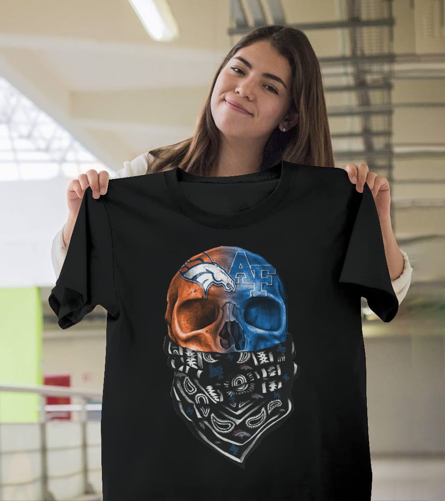 Af Broncos Skull Bandana Sku 015 T-Shirt