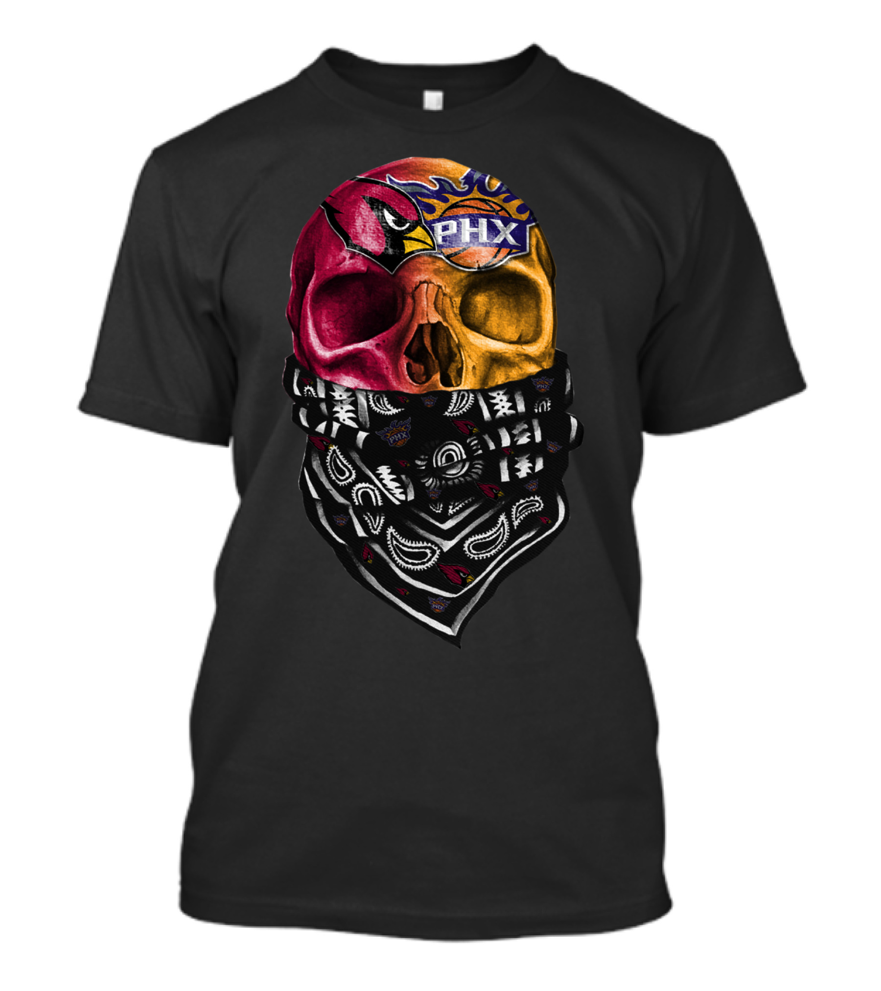 Cardinals Suns Bandana Skull T-Shirt
