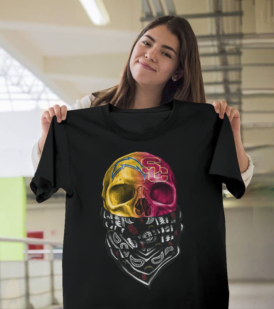 Sku 035 Usc Chargers Skull Bandana T-Shirt
