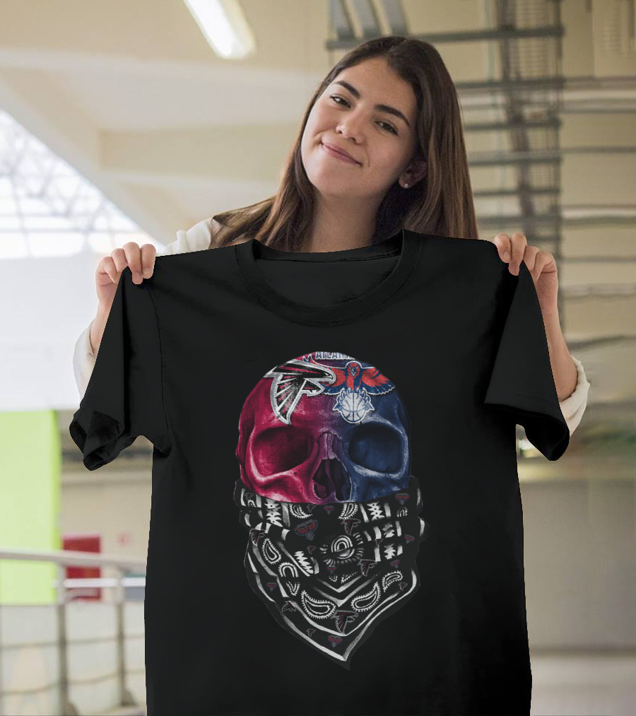Atlanta Falcons New Orleans Pelicans Bandana Skull T-Shirt