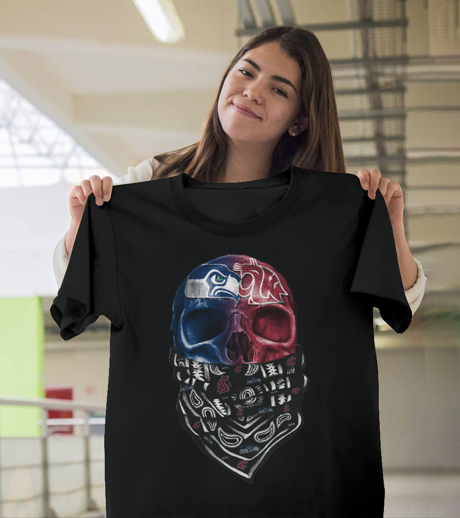 Seahawks Cougars Skull Bandana T-Shirt