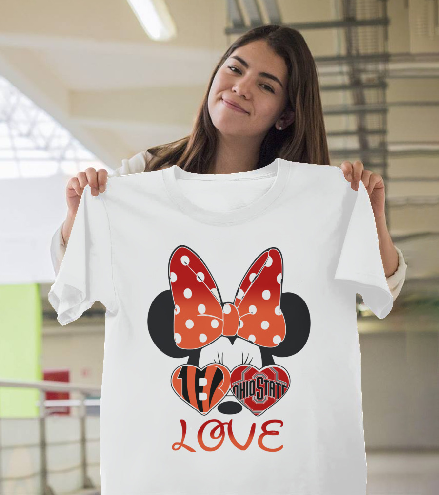 Minnie Mouse Bengals Ohio State Love T-Shirt