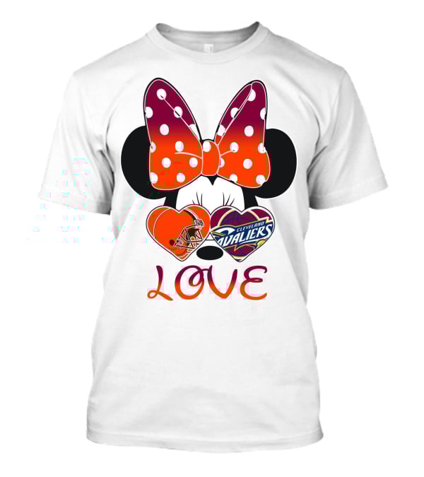 Love Cleveland Browns Cavaliers Minnie Bow T-Shirt