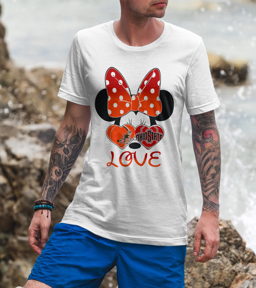 Mic 023 Minnie Mouse Love Cleveland Browns Ohio State T-Shirt