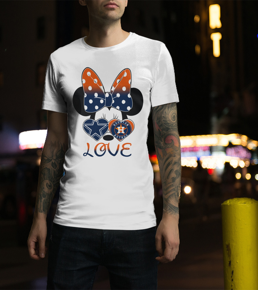Mic 046 Houston Astros Dallas Cowboys Minnie Love T-Shirt