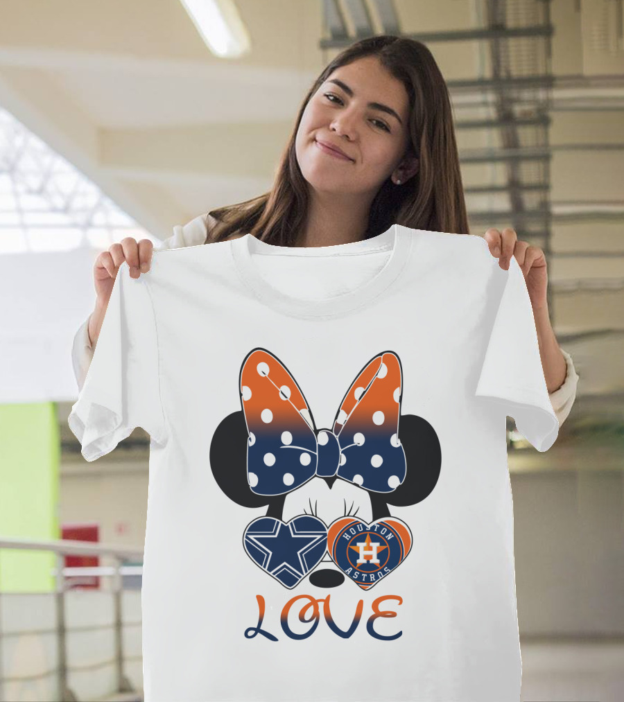 Mic 046 Houston Astros Dallas Cowboys Minnie Love T-Shirt