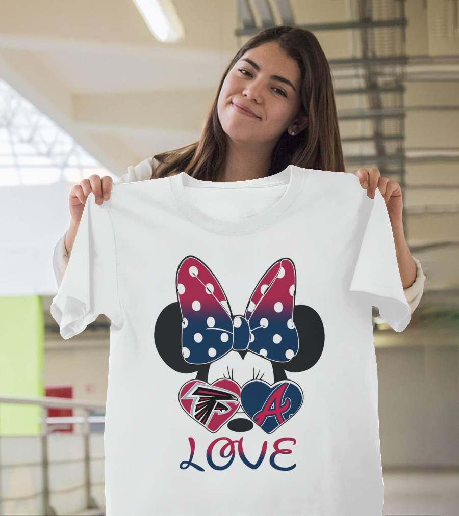 Love Minnie Bow Falcons Braves T-Shirt
